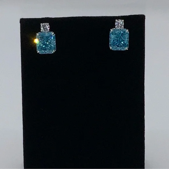 4ct Cushion Cut Earrings - Picture 7 of 12